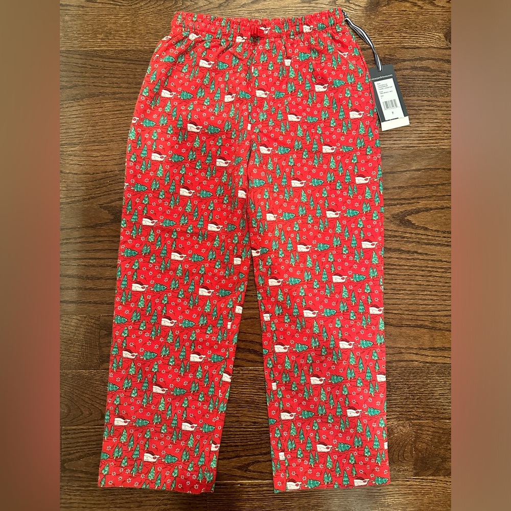 Kids Vineyard Vines red whale pajama pants